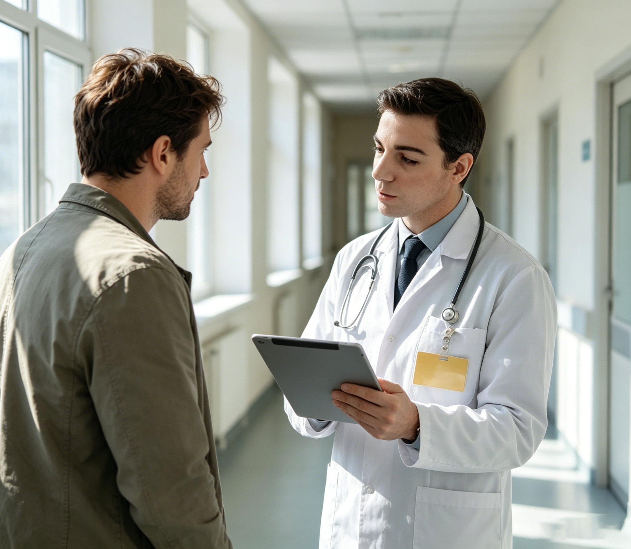 Clinician speaking with a patient